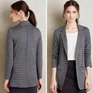 Dolan Left Coast Gray Striped Knit Blazer Jacket M Made in USA